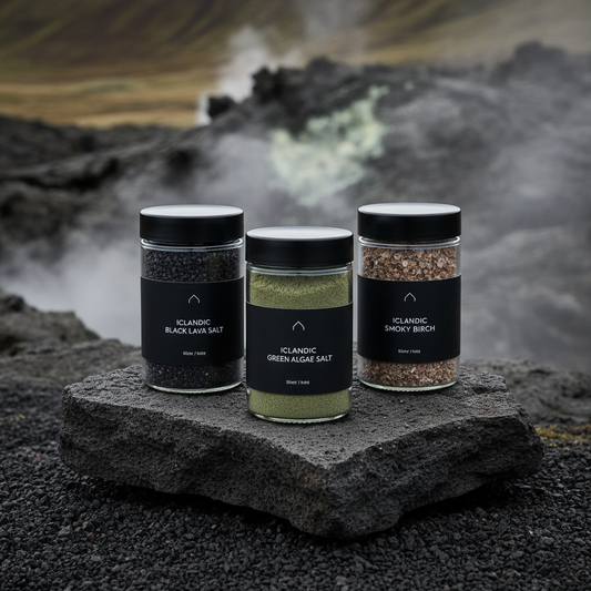 Island Starter Pack – Lava Salz, Algen Salz und Rauchsalz Birke